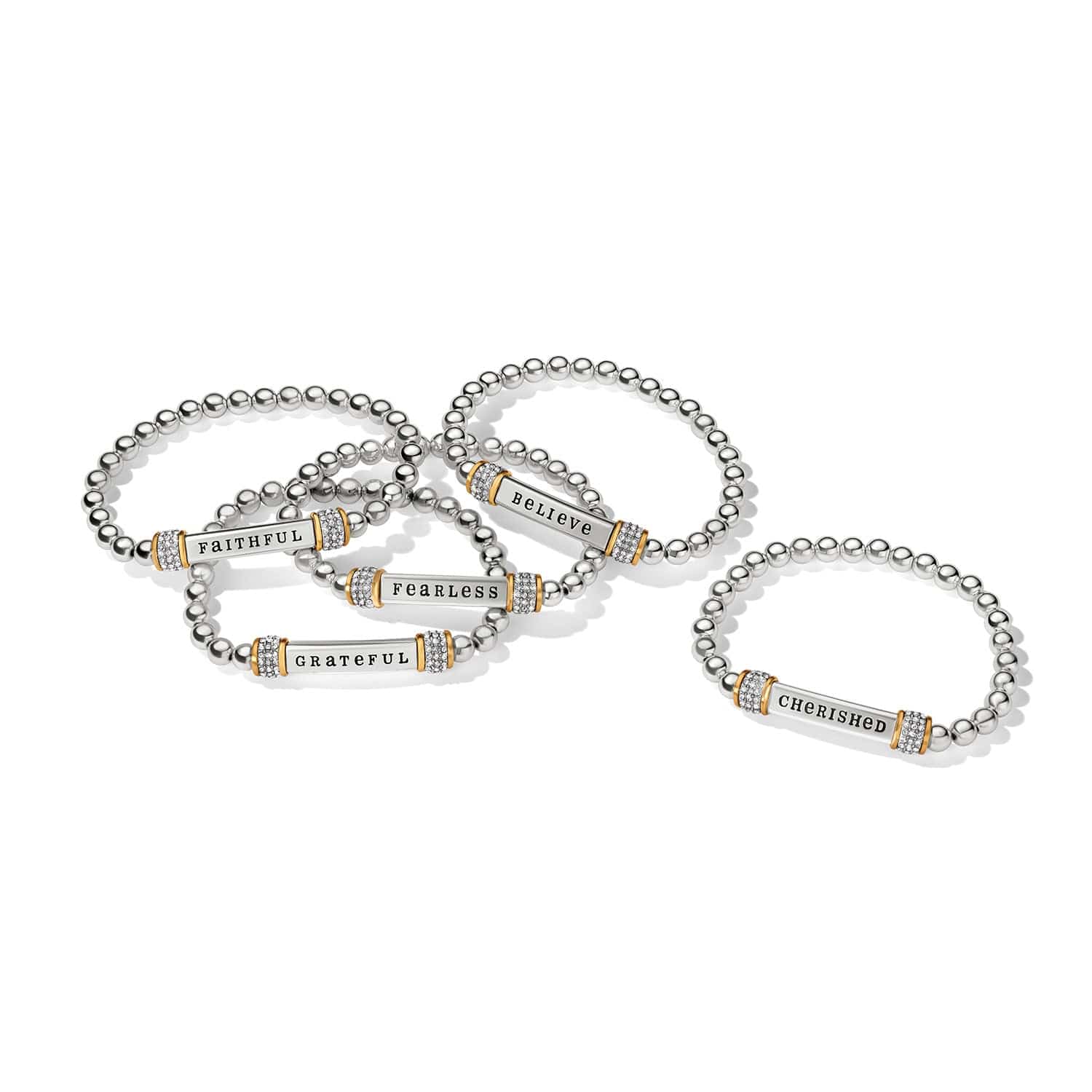 Meridian Believe Two Tone Stretch Bracelet - Image 4